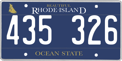 RI license plate 435326