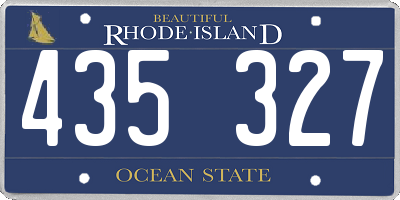 RI license plate 435327
