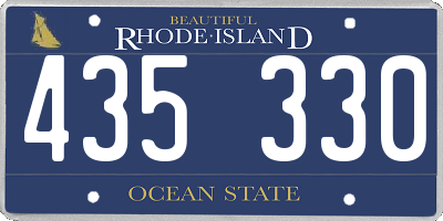 RI license plate 435330