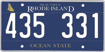 RI license plate 435331