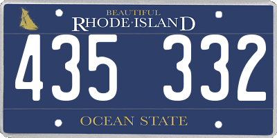 RI license plate 435332
