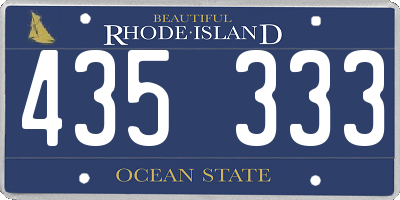 RI license plate 435333