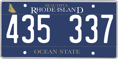 RI license plate 435337