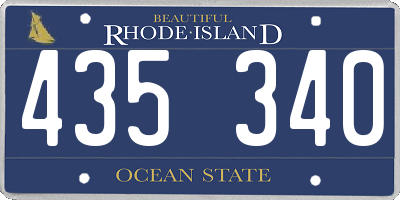 RI license plate 435340