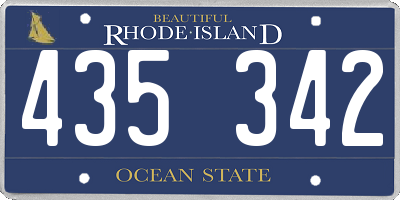 RI license plate 435342
