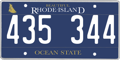 RI license plate 435344