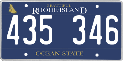 RI license plate 435346