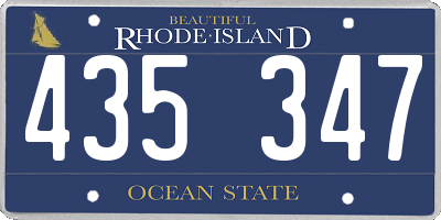 RI license plate 435347