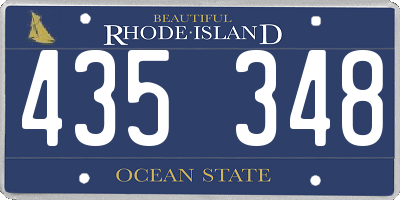 RI license plate 435348