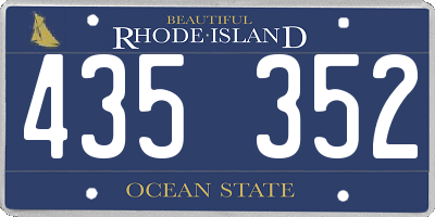 RI license plate 435352