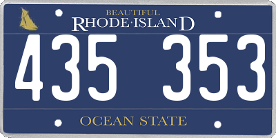 RI license plate 435353