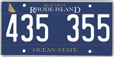 RI license plate 435355