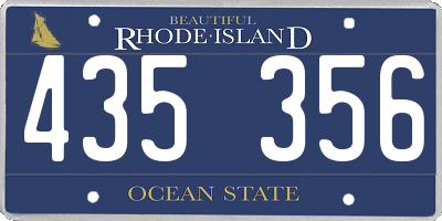 RI license plate 435356