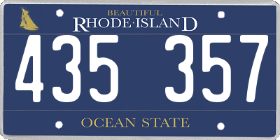 RI license plate 435357