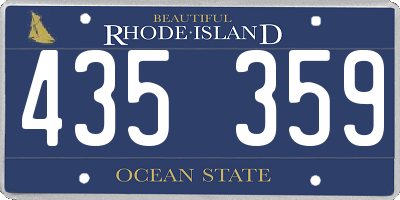 RI license plate 435359