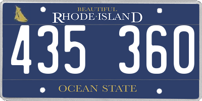 RI license plate 435360