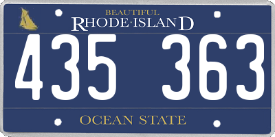 RI license plate 435363