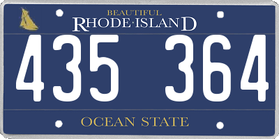 RI license plate 435364