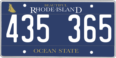 RI license plate 435365