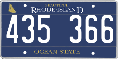 RI license plate 435366