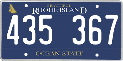 RI license plate 435367