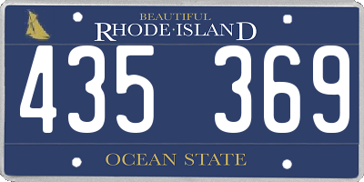 RI license plate 435369