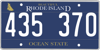 RI license plate 435370