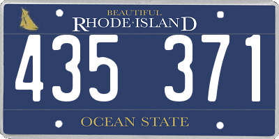 RI license plate 435371