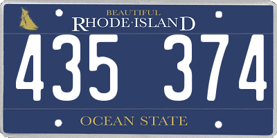 RI license plate 435374
