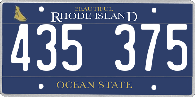 RI license plate 435375