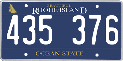 RI license plate 435376