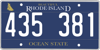 RI license plate 435381