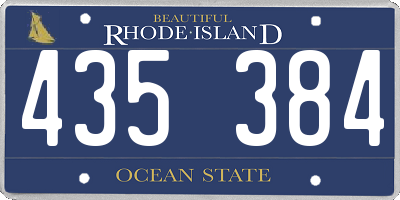 RI license plate 435384