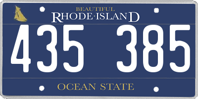 RI license plate 435385