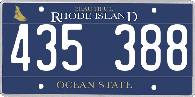 RI license plate 435388