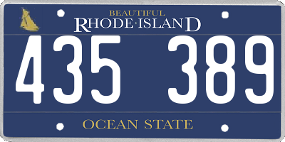 RI license plate 435389