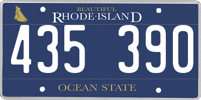 RI license plate 435390
