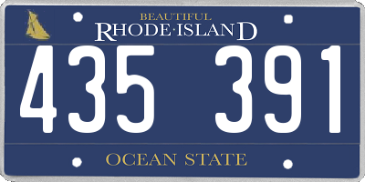 RI license plate 435391