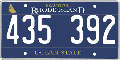 RI license plate 435392