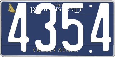 RI license plate 4354