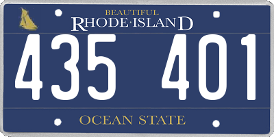 RI license plate 435401