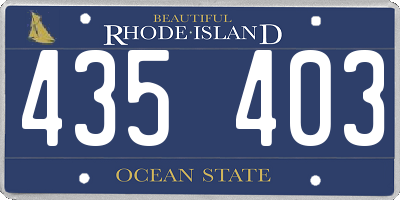 RI license plate 435403