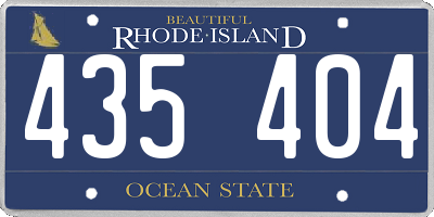 RI license plate 435404
