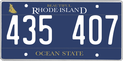 RI license plate 435407
