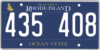 RI license plate 435408