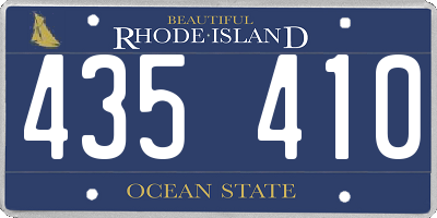 RI license plate 435410