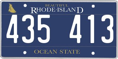 RI license plate 435413