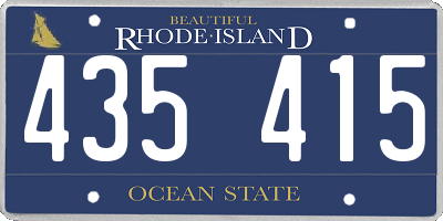 RI license plate 435415