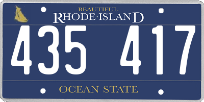RI license plate 435417