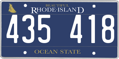 RI license plate 435418